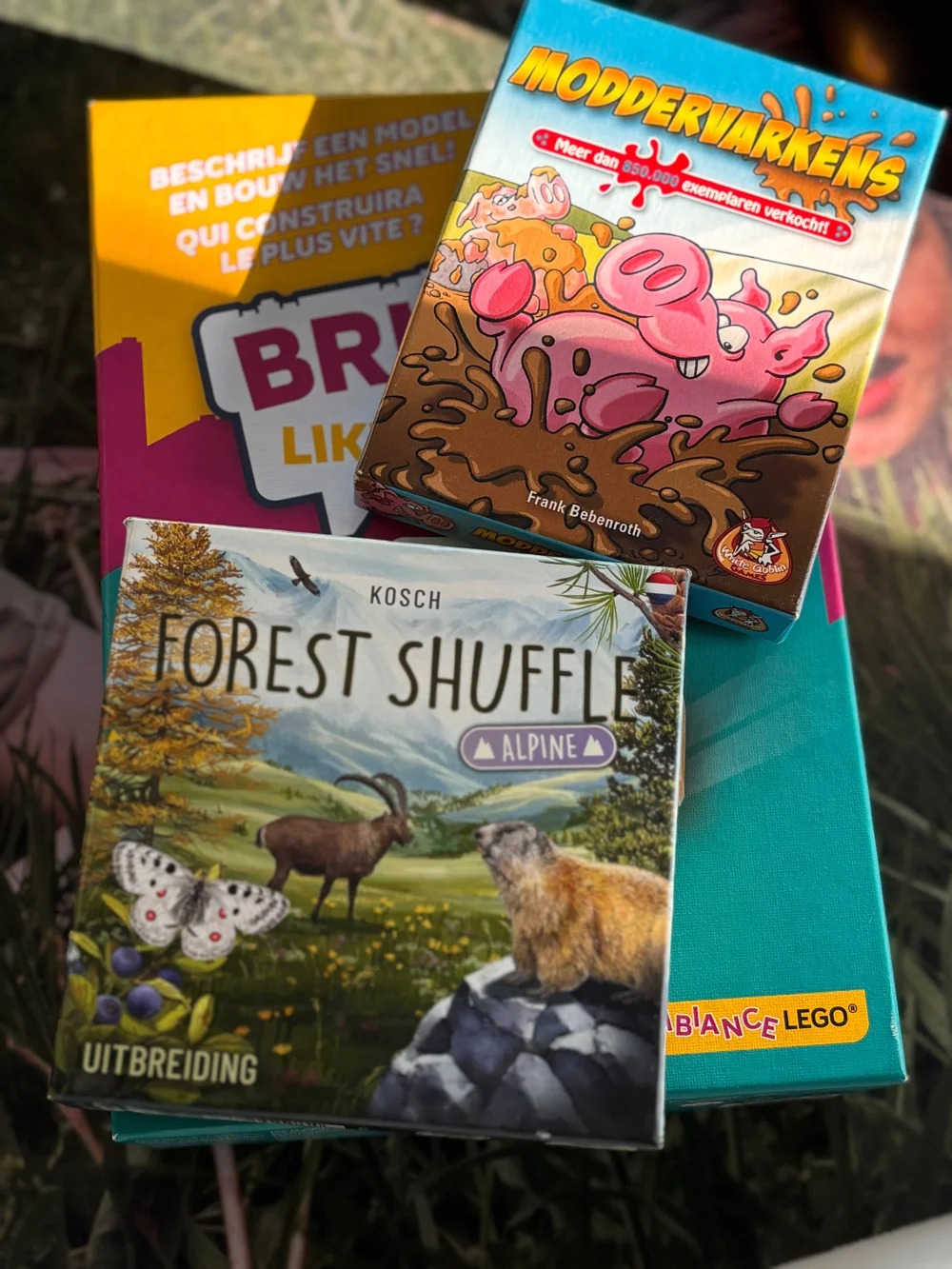 Bordspellen uit de spelletjeskast van Franka, met Moddervarkens en Forest Shuffle